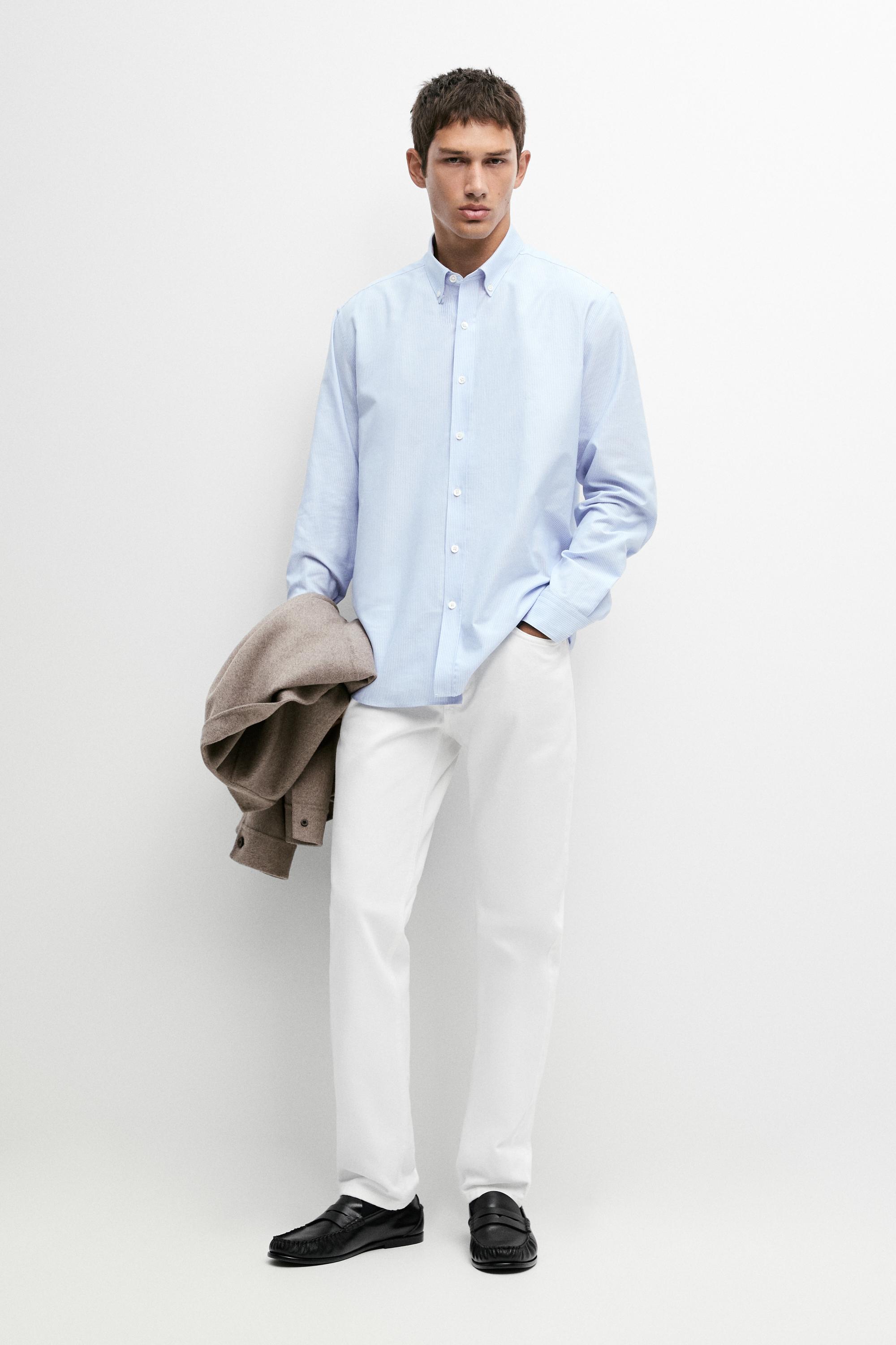 Chemise regular fit rayée 100 % coton